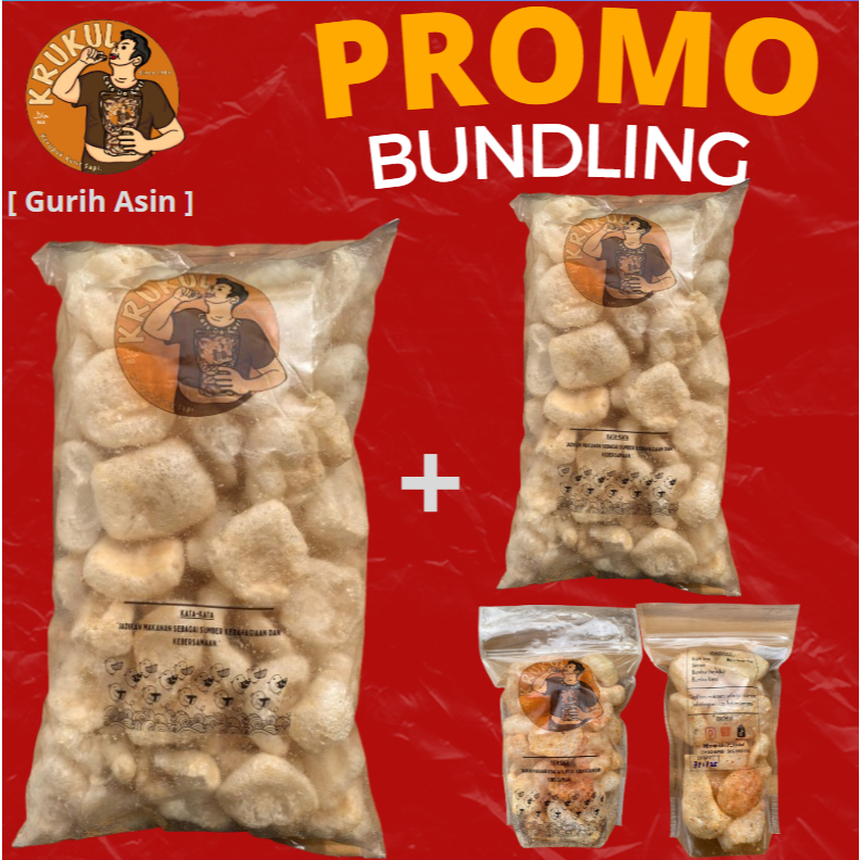 

[PILIH LOKAL] KRUKUL - [SPECIAL BUNDLING] Kerupuk Kulit Gurih Asin | Cemilan Viral | Snack Ringan