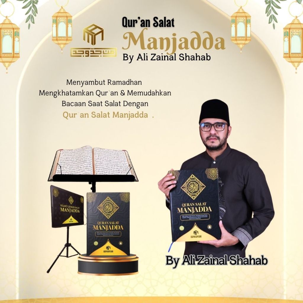 Al Quran Mushaf Kabir + Standing Alquran Kokoh Terjemahan dan Tajwid Berwarna Lengkap Cocok Untuk La