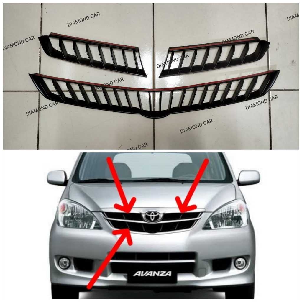 List grill depan model camry hitam Avanza/Xenia lama 2005-2011.