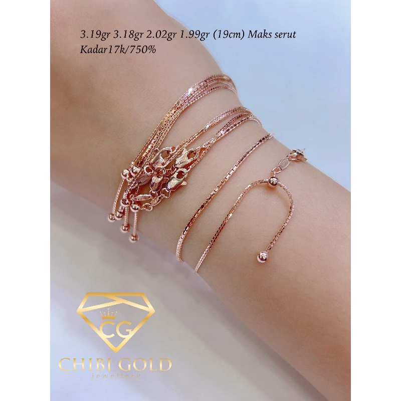 CHIBI - GELANG TANGAN SANTA EMAS 750 KADAR 17K