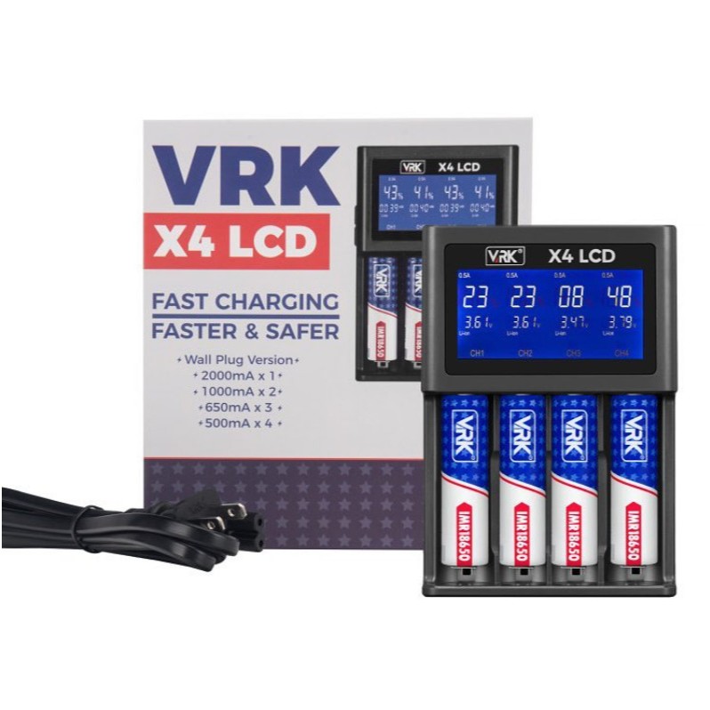 Charger VRK X4 LCD 4 Slot Charger Fast Charging - Battery Charger VRK - X4 LCD