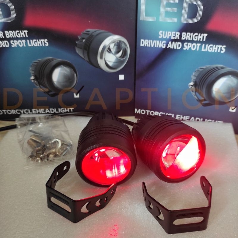 Sepasang Biled Foglamp Projector 2 inch 3 warna devil eyes waterproof universal