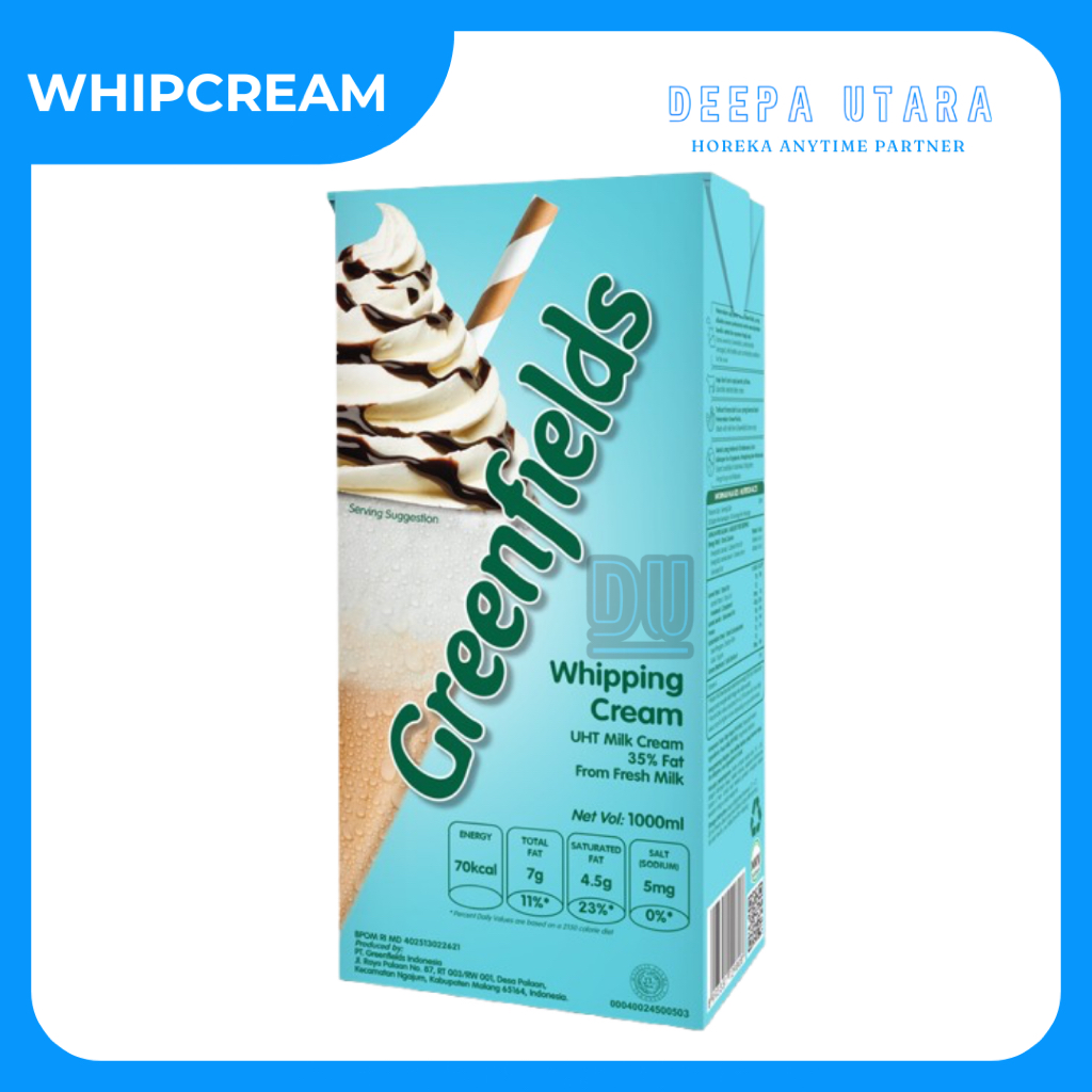 

Greenfields Whipping Cream Greenfield Whip Cream 1lt