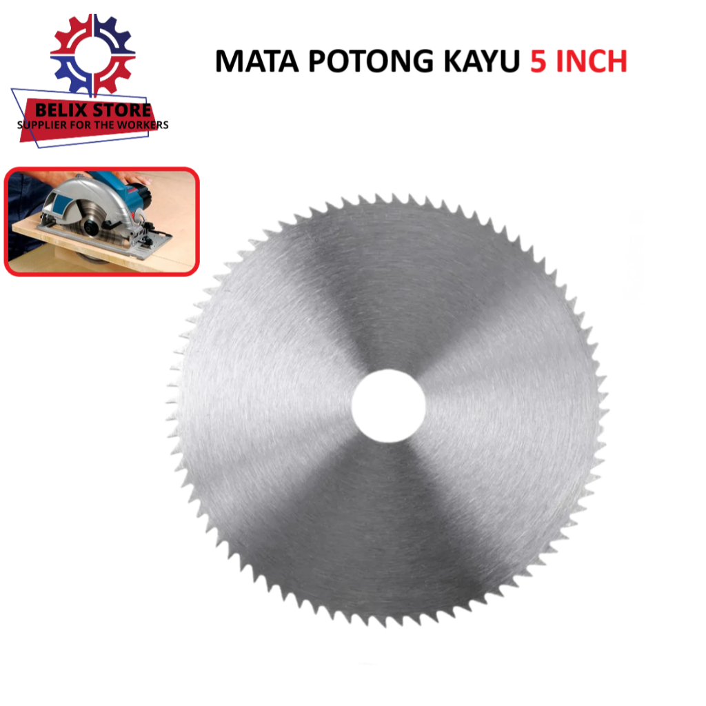 Mata Circular Saw Blade 80T Woodworking Mata Gerinda Potong Kayu 5inch