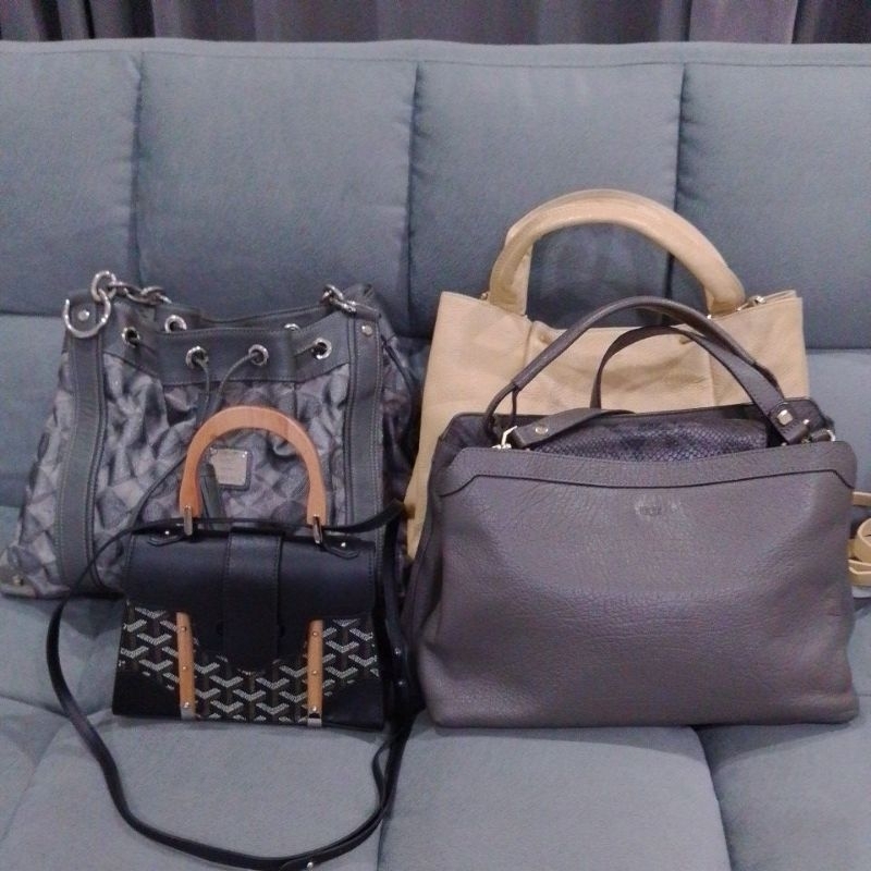 Paket 4 tas (MCM, Goyard mini, Bege abu, Bege kuning)