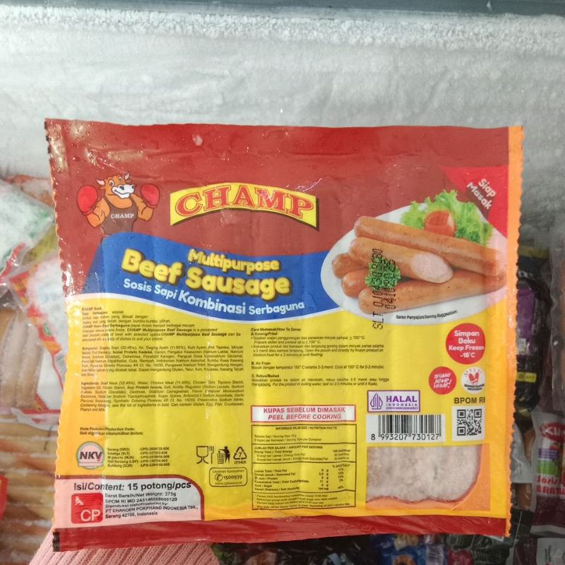 

champ beef sausage 375gr