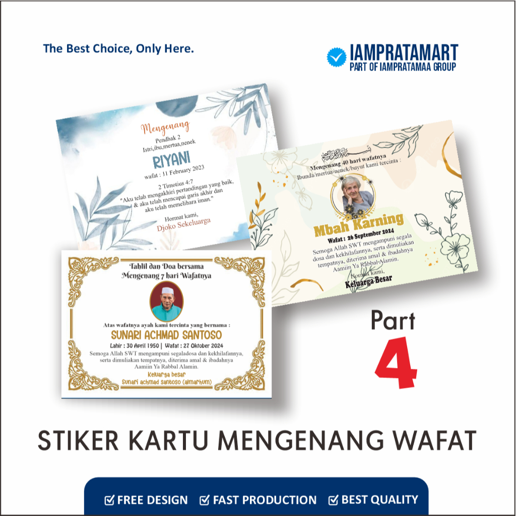 Stiker Tahlil Tahlinan Pengajian Mengenang wafat 40 hari / 100 hari / 1000 hari untuk Kotak Nasi