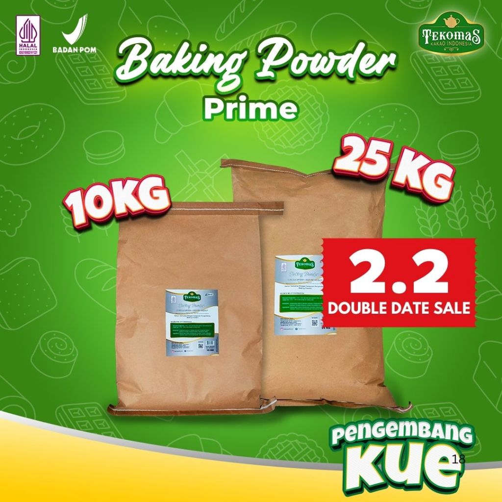 

TEKOMAS – Baking Powder Double Acting Prime 10 kg 25 kg Bahan Kue Roti Premium