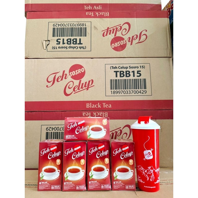 

Paket Teh Celup sosro dapat 5 box teh celup dan 1 tumbler