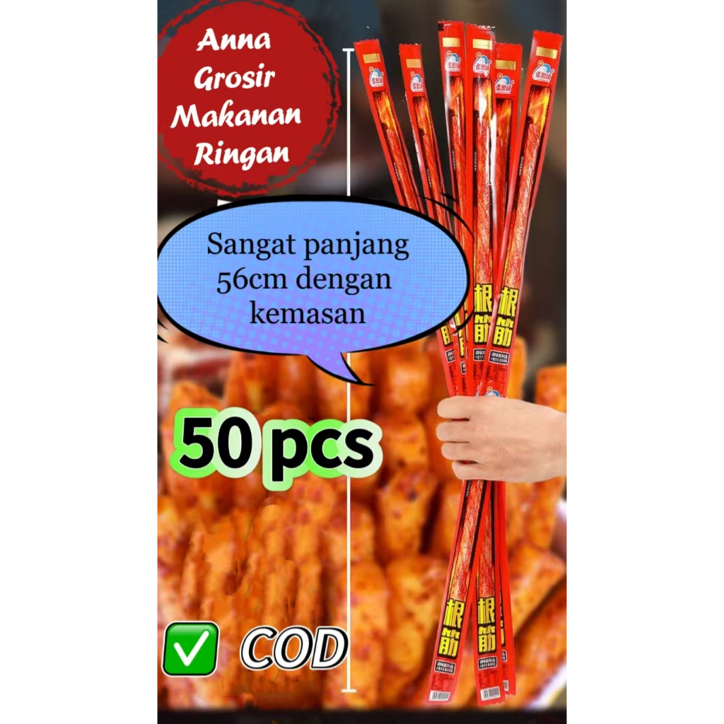 

[HALAL] [grosir] Panjang gluten pedas adalah 55cm Camilan pedas halal Pedas Kemasan independen