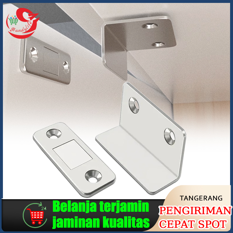 Penahan Door Closer Penutup Pintu Lemari Magnet Siku Catches Magnet Pintu Lemari Geser Magnet L
