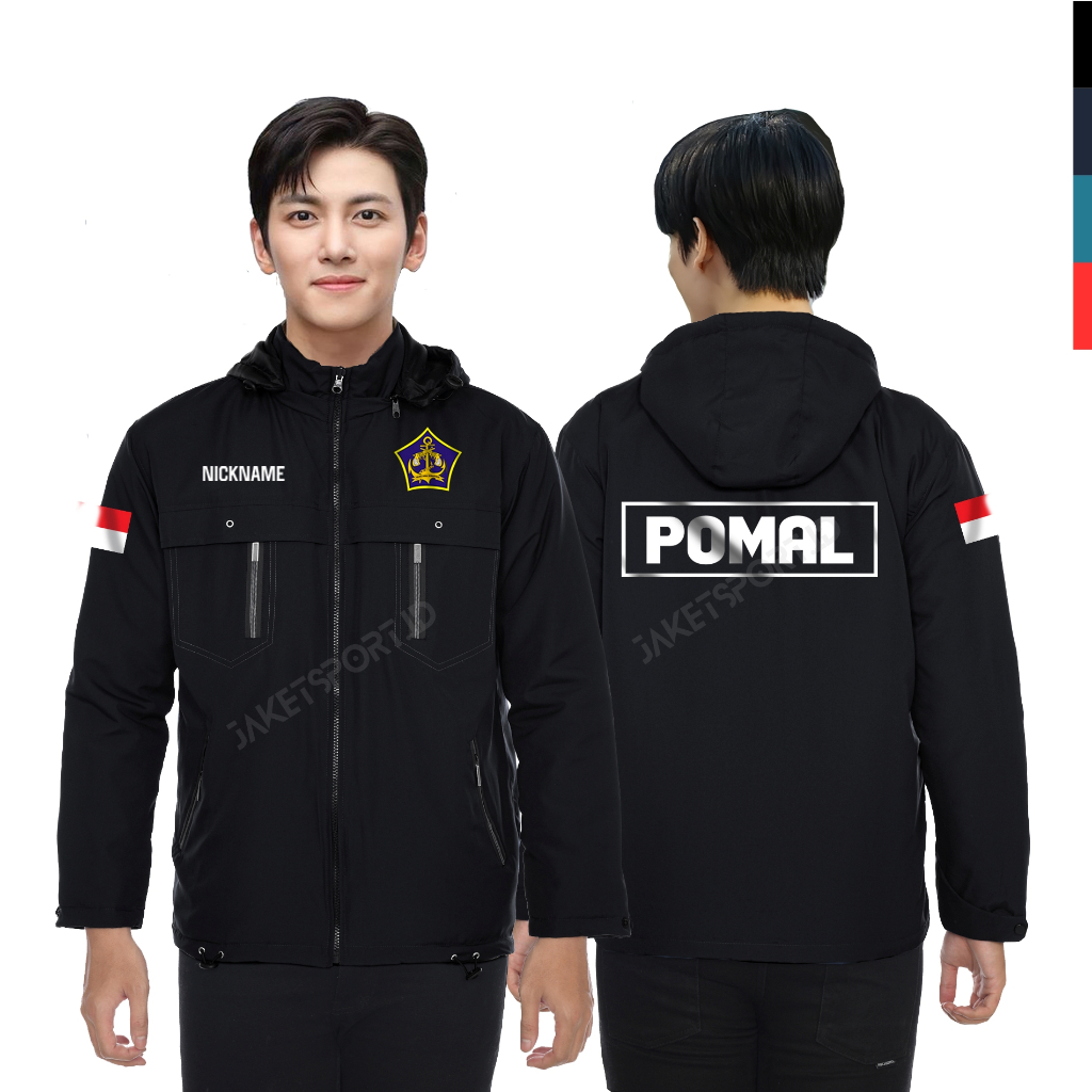 JAKET CUSTEM POMAL POLISI MILITER ANGKATAN LAUT TEBAL HOODIE LEPAS PASANG PARASUT PREMIUM SCOTLIGHT