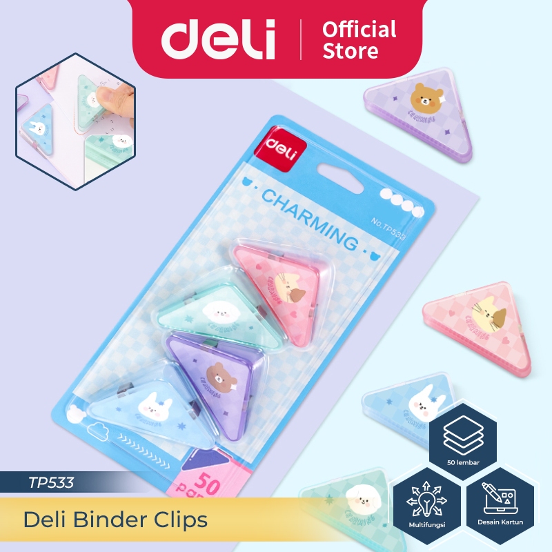 

Deli Triangle Paper Clip / Penjepit Kertas / Penjepit Multifungsi Kapasitas 50 Lembar Isi 4 TP533