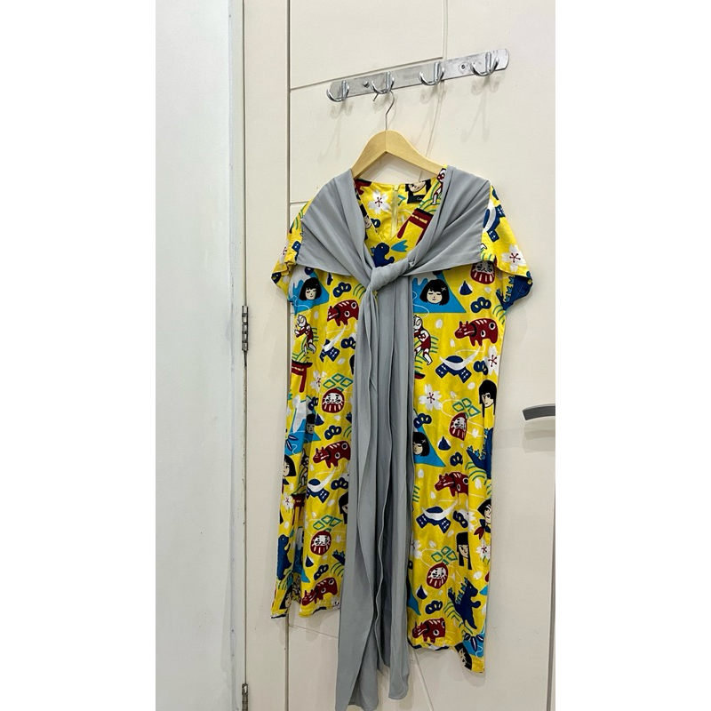 DRESS COTTON TREE  KUNING CARTOON PRELOVED