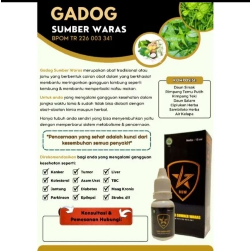 Gadog Herbal Bayu diningrat ORI hallal BPOM Gadog sumber waras gsw