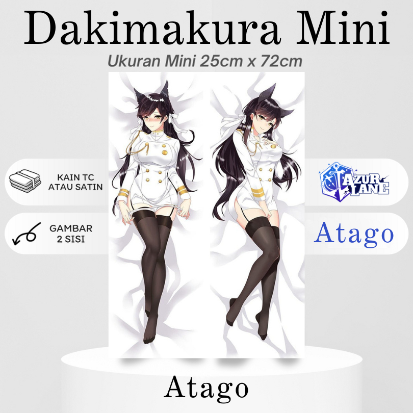 DAKIMAKURA MINI ATAGO AZUR LANE Bantal Anime Waifu Mini ATAGO Azur Lane