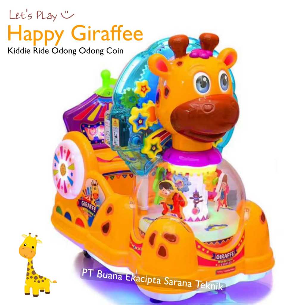 TERMURAH Cepat Balik Modal Kiddie Ride Odong Odong Koin Happy Giraffee Sistem Koin Import untuk Bisn
