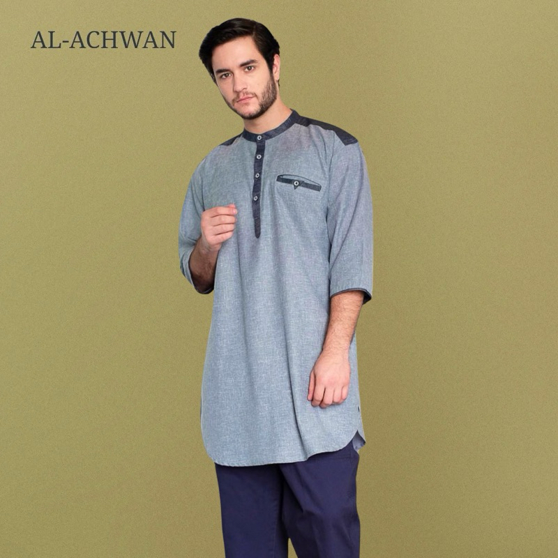 Baju Koko ALACHWAN Siraj Kurta Dark Grey