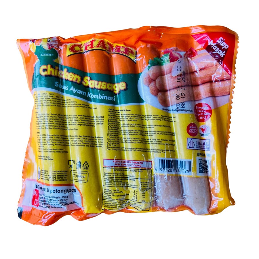 

Champ Chicken Sausage 150gr / Sosis Ayam 150gr