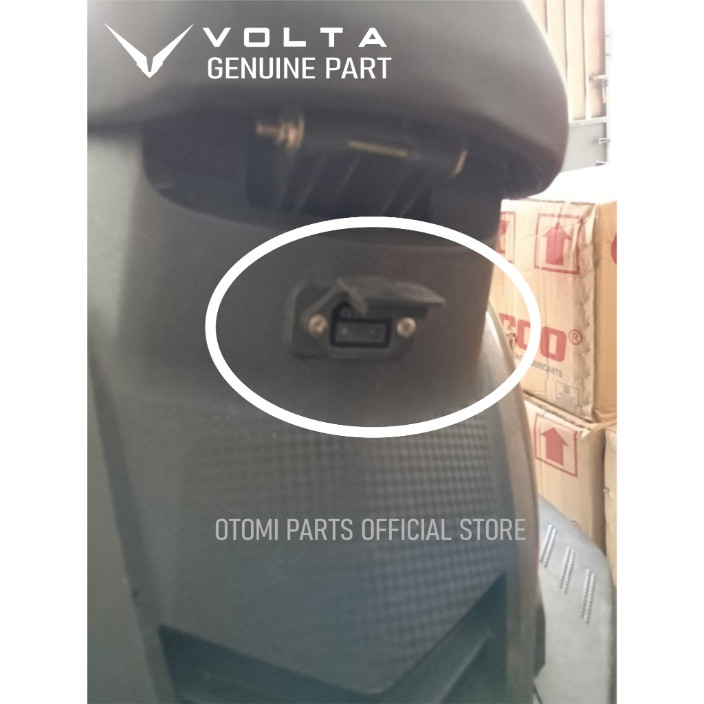 VOLTA ORIGINAL - SOKET CAS PADA BODY+ KABEL UNTUK BATERAI VOLTA SGB (LITHIUM) DAN SLA (BATTERY CHARG