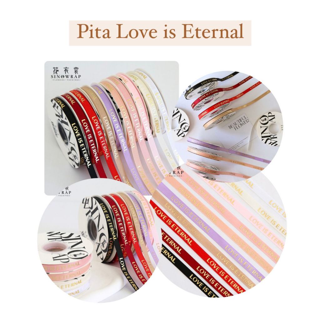 

(RB 11) - Pita Satin Premium Import Aesthetic Quote Lebar 1 cm Pita Kado Pita Dekorasi