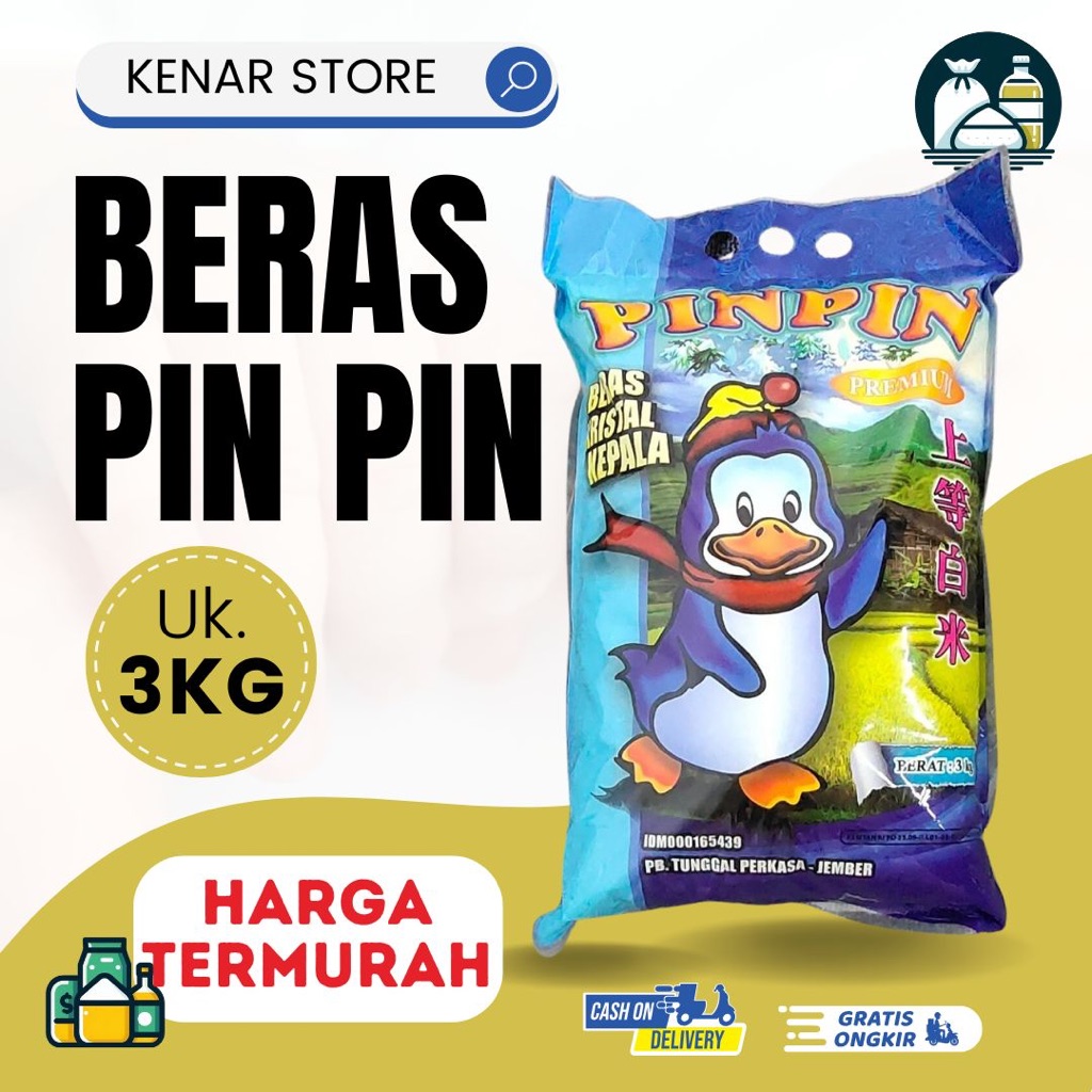 

Termurah! Beras PinPin 3 kg Beras Zakat Pin Pin Beras Premium Pinpin