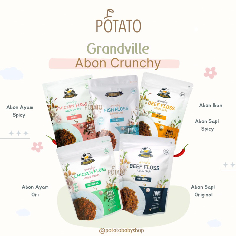 

Grandville Food - ABON MPASI Tanpa MSG Ayam Ori - Ayam Spicy - Sapi Ori - Sapi Spicy - Abon ikan - Makanan Pendamping ASI Cocok untuk Bayi dan Anak