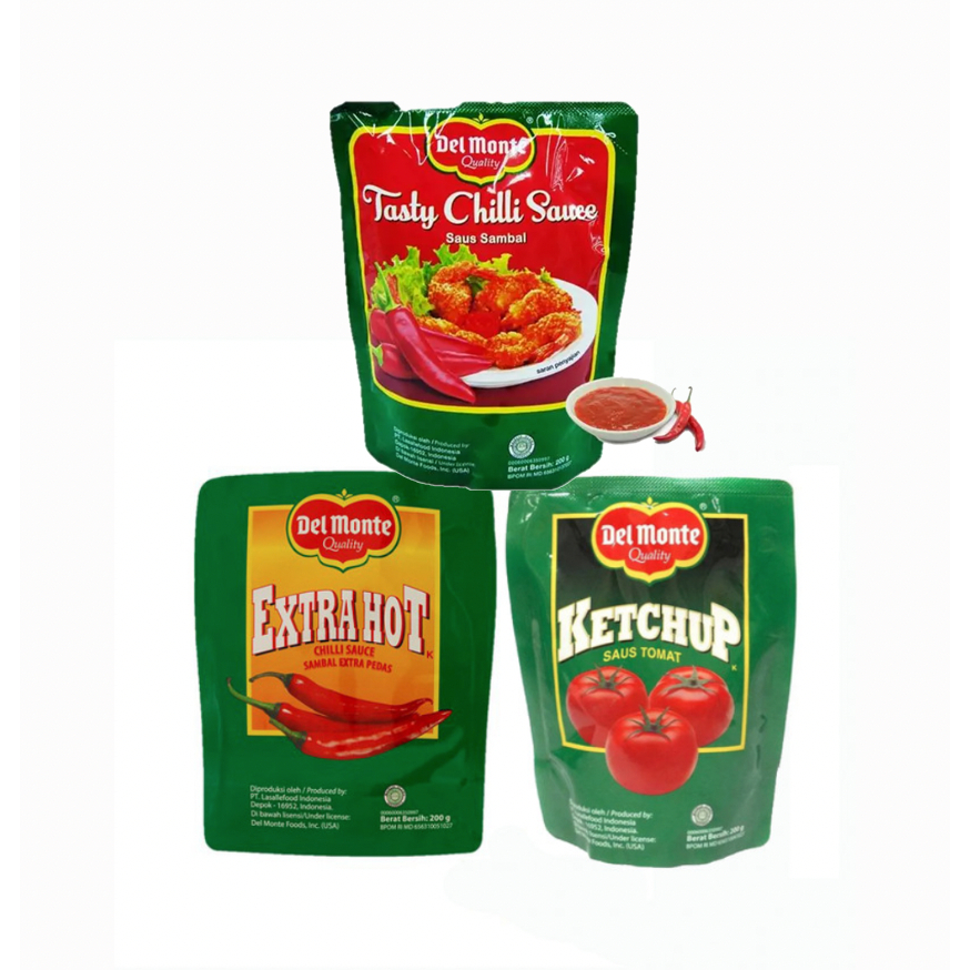 

Del Monte Refill Pouch 200gr - Saus Tomat / Chilli Extra Hot / Tasty Chilli