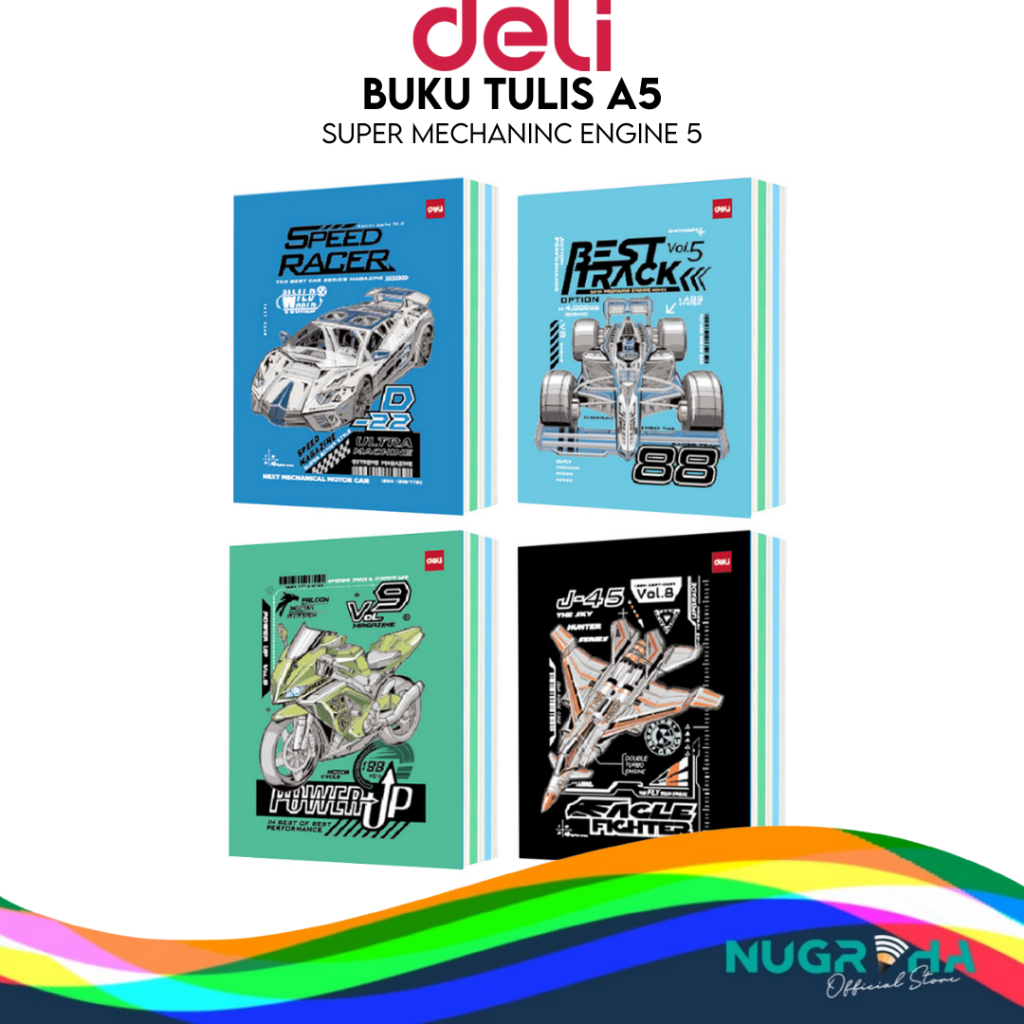 

2025 Buku Tulis Sekolah DELI 58 Lembar Super Mec Engine 5