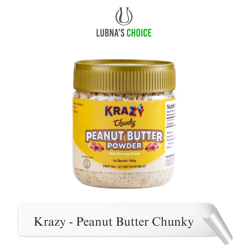 

Krazy Peanut Butter Powder Chunky, Selai Diet 180 gram