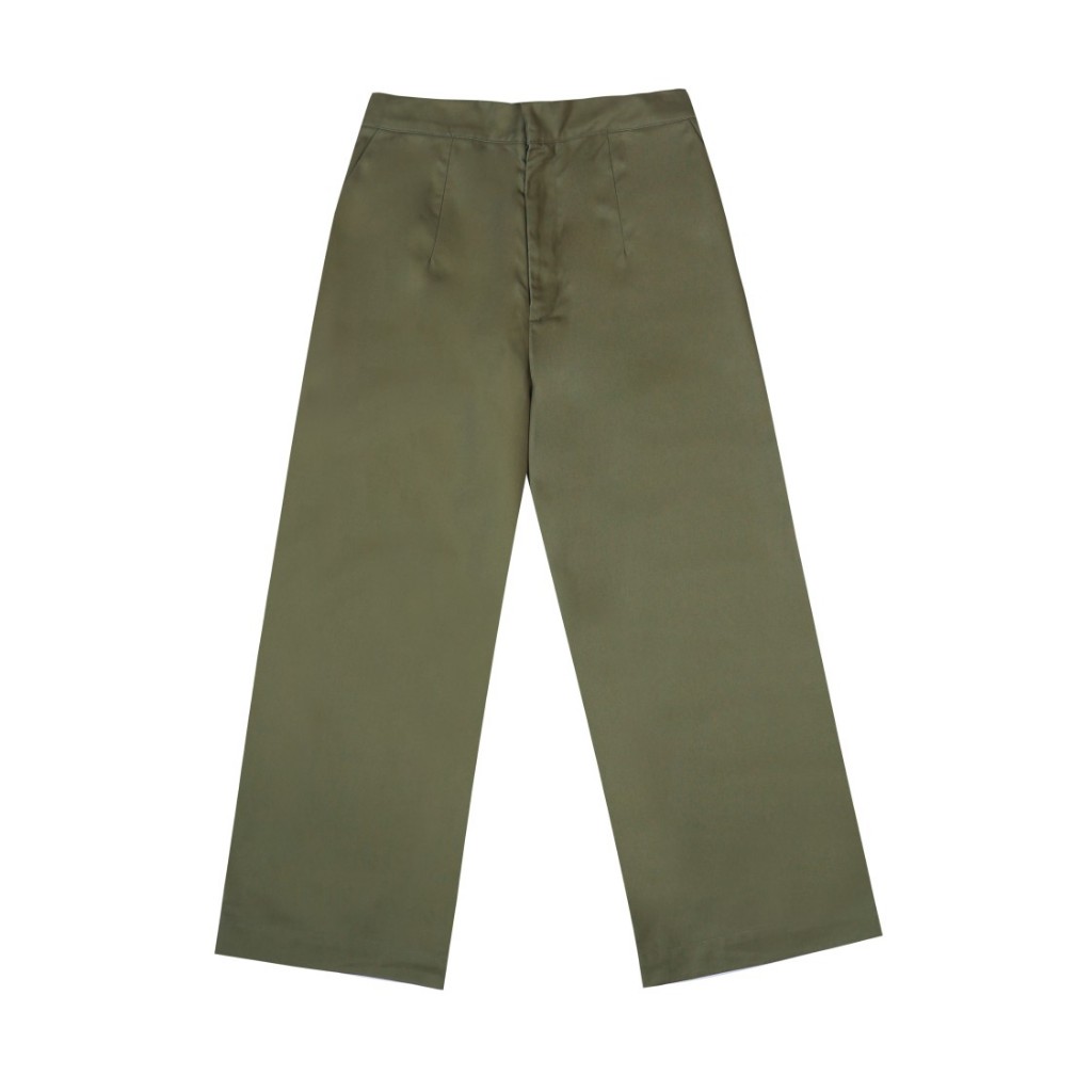 PINTUCK LONG PANTS - GREEN