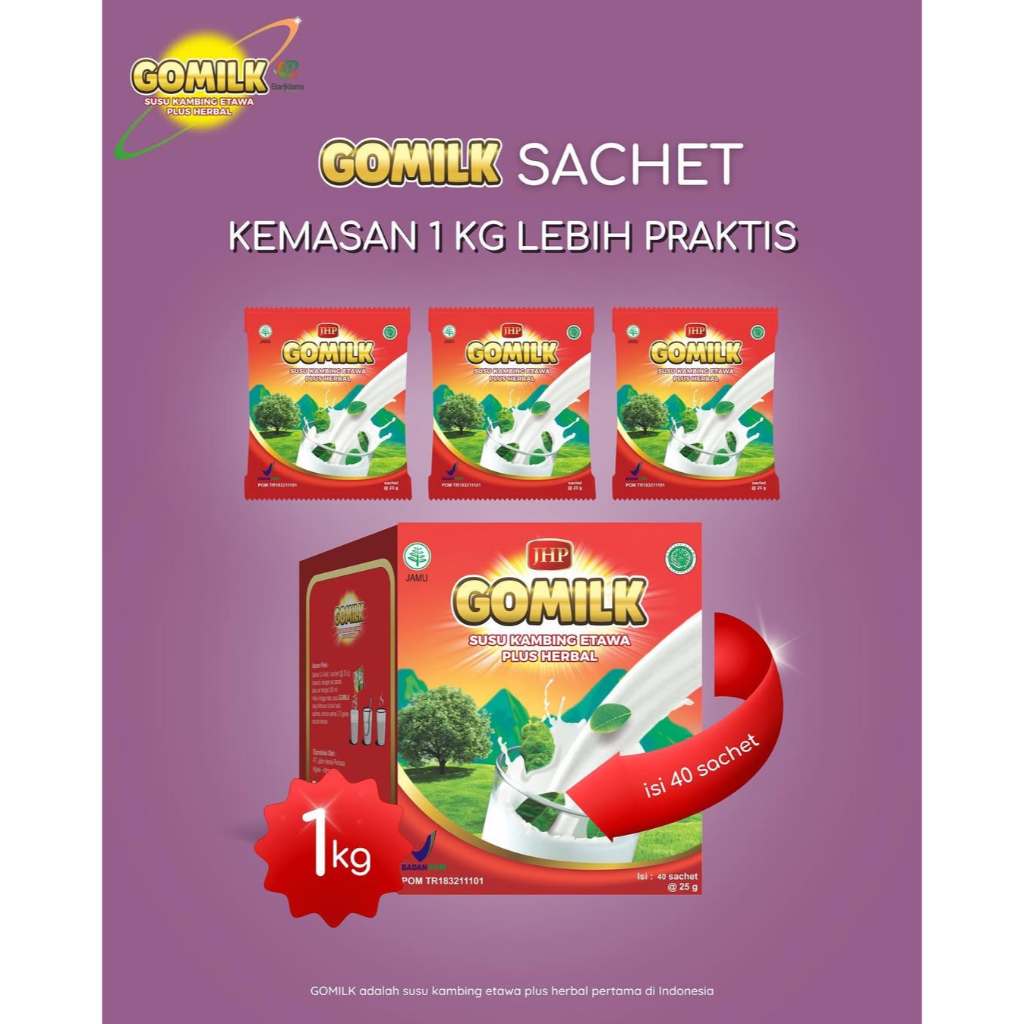 

Susu Gomilk 1000gr kemasan SACHET isi 40 FREE HADIAH