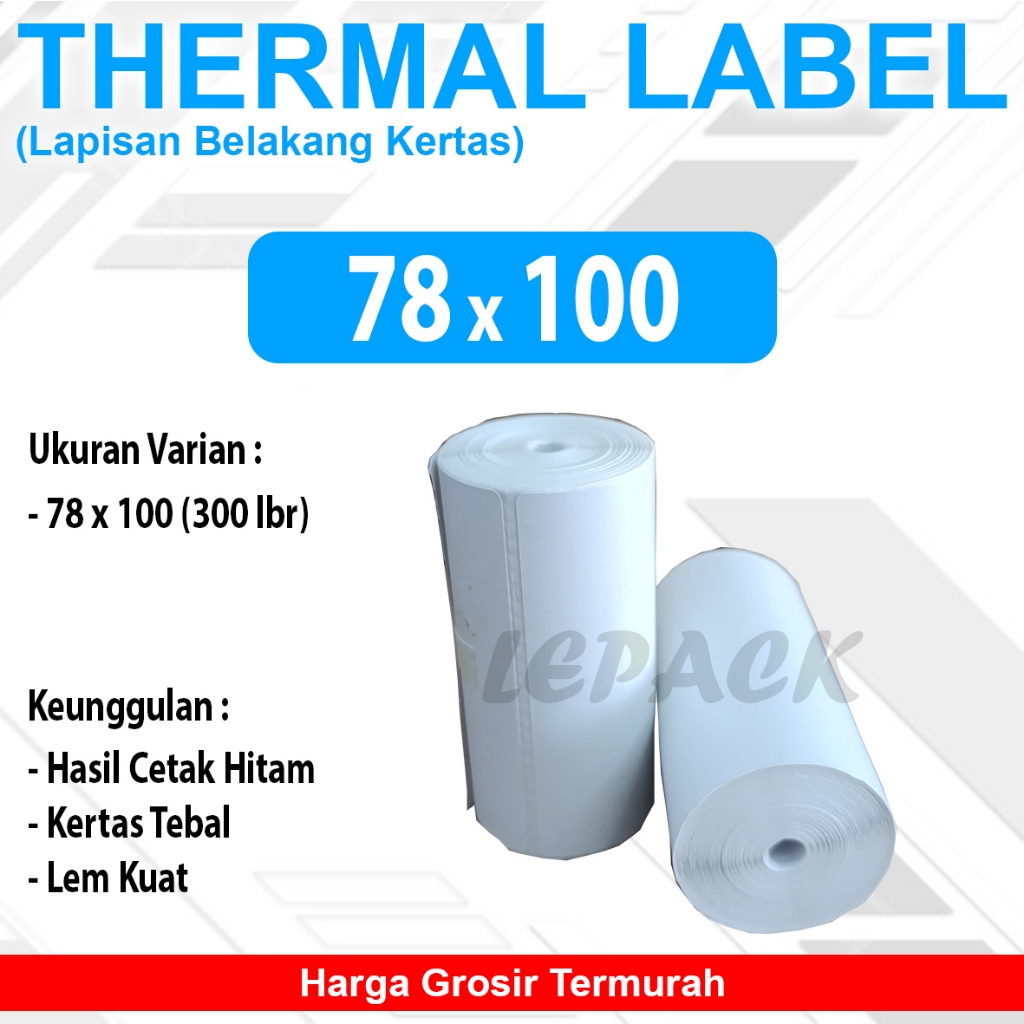 

ISI 100 Label Stiker Thermal 78x100 78x100mm WATERPROOF, Stiker Label Resi Stiker Barcode OLSHOP (PAS UNTUK PRINTER THERMAL KECIL)