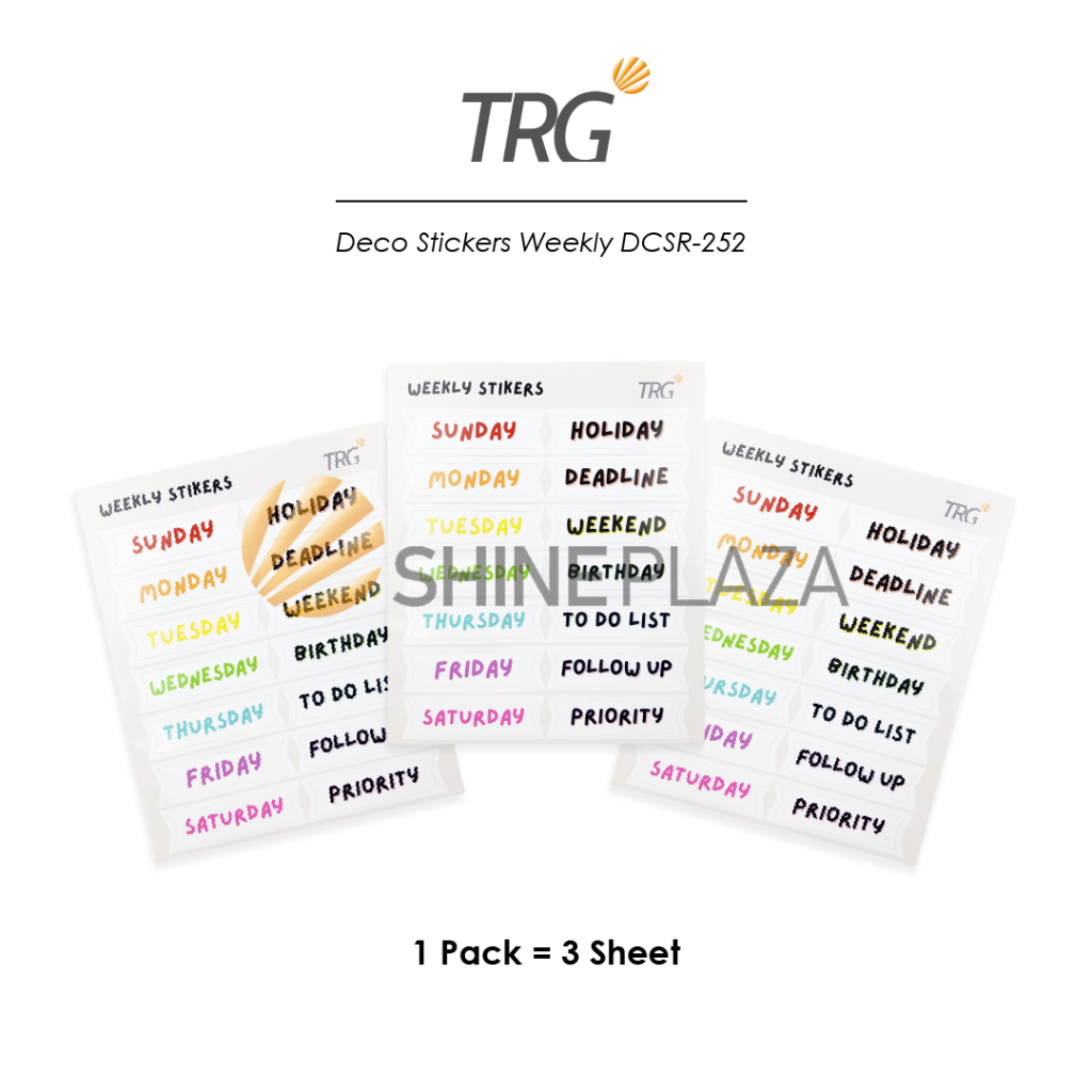 

TRG Deco Weekly Stickers DCSR-252 - Stiker Jadwal Tempel Lucu Untuk Journal Notebook Planner Scrapbook TRG