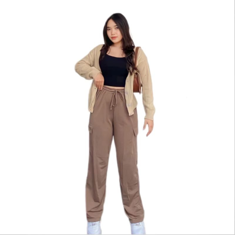Celana Cargo wanita louse pants celana wanita Korea style