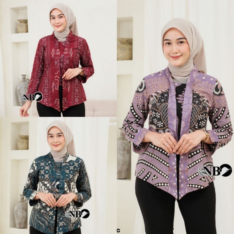baju batik wanita kerja model terbaru kekinian murah panjang atasan kantor