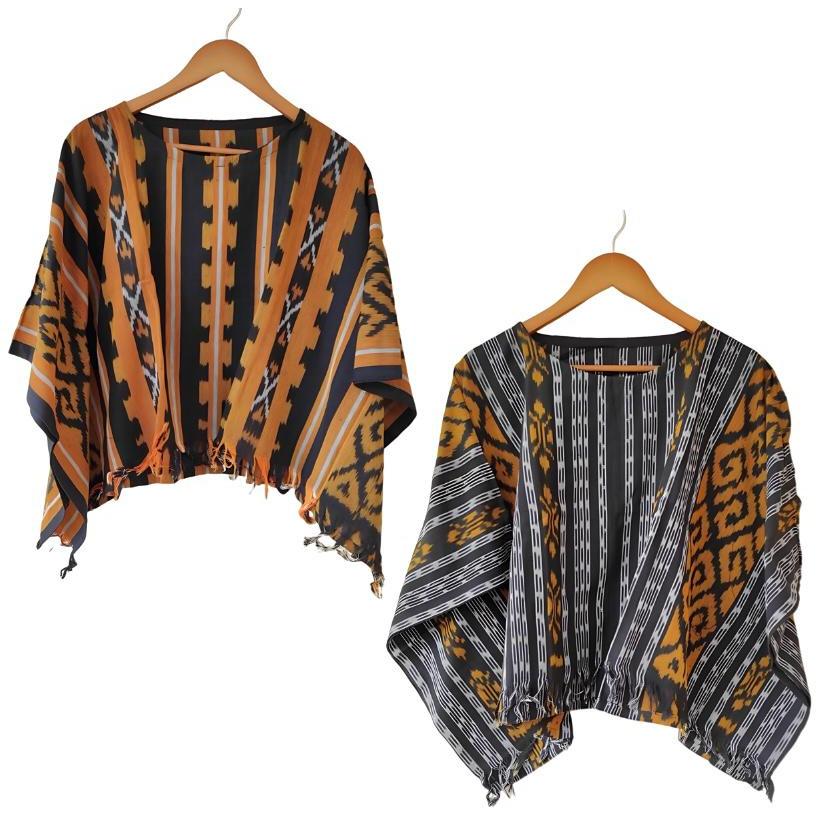Blus Batwing Wilona Top Batik Tenun Troso Atasan Baju Wanita Formal Casual Jumbo Kantor Seragam Mura