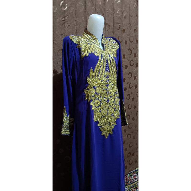 gamis ungu bordir payet mewah ori new