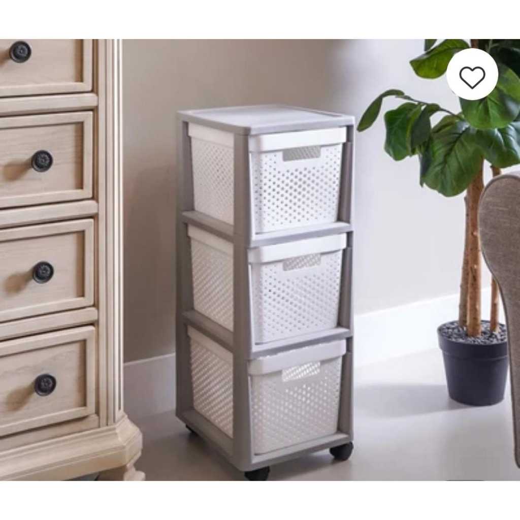 Krishome Troli Rak 3 Tingkat - Putih Troli salon Merdeka Hardware