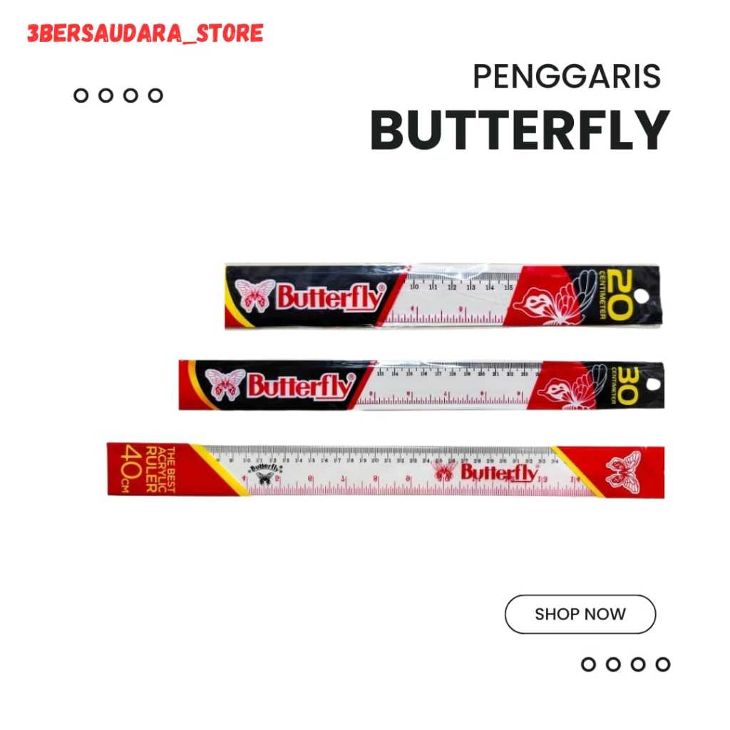

[PCS] PENGGARIS PLASTIK 15/20/30 CM BUTTERFLY