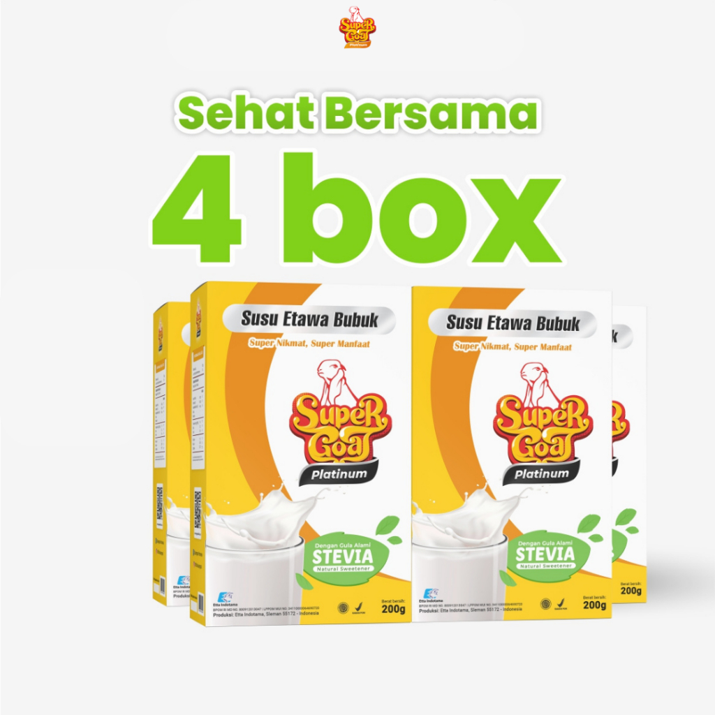 

Supergoat Susu Kambing Etawa Platinum Bubuk 4 Box Membantu Menstabilkan Guldar