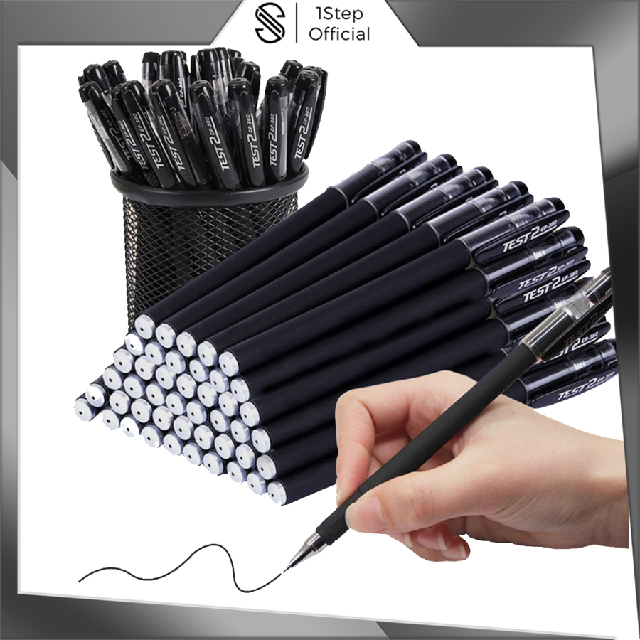 

1step Pena Polos Gel Hitam Pulpen Sekolah Kantor Import S082
