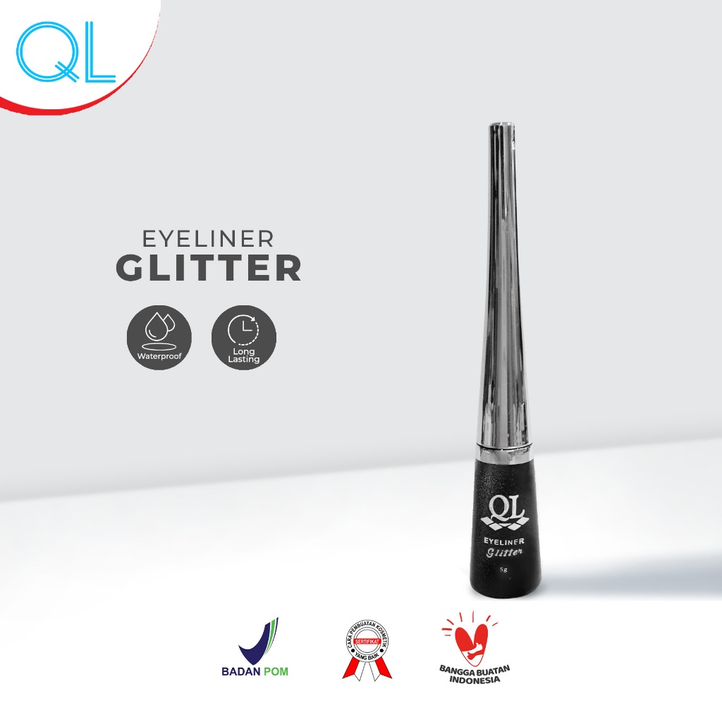 Ql Cosmetic Eyeliner Glitter Black - 4 ml