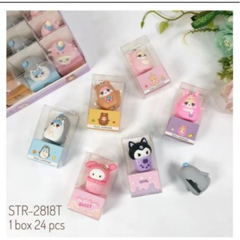 

RAUTAN SERUTAN KUROMI MELODY RAWUTAN PENSIL MILK TEA SANRIO RUBBER HEAD KARAKTER KUROMI MELODY PENCIL SHARPENER