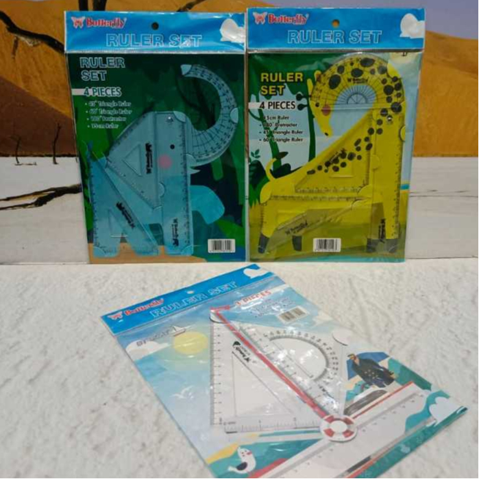 

garisan Matematika ANIMAL/penggaris set/ANIMAL SHAPE DRAWING RULER Butterfly
