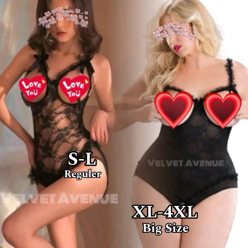 Lingerie Teddies Exo Open Crotch Regular to XL Bigsize