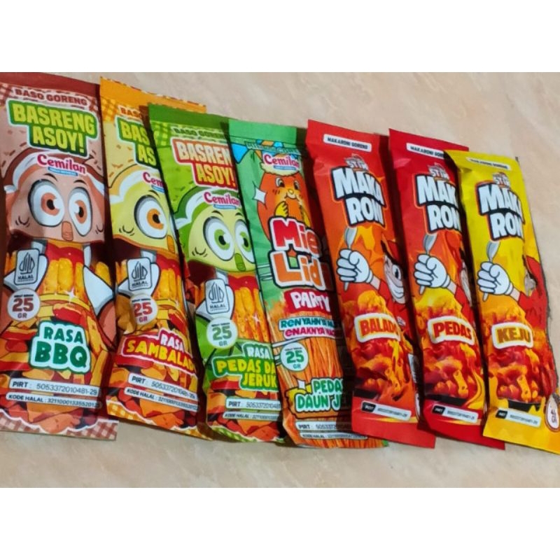 

Grosir Campur Basreng, Makaroni, Mie lidi - Cemilan Murah Indonesia 10 pcs @25 g