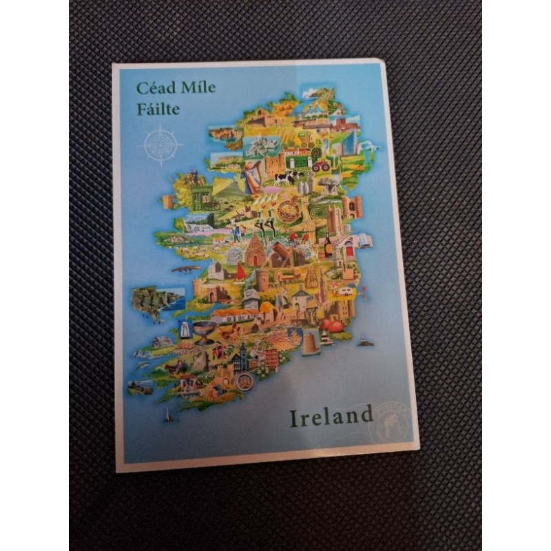 

kartu pos peta irlandia/ireland map postcard