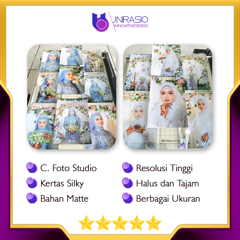 Print / Cetak Foto Studio Berbagai Ukuran | 1R, 2R, 3R, 4R, 5R, 6R, 8R/10R, 10RS  | Silky Matte