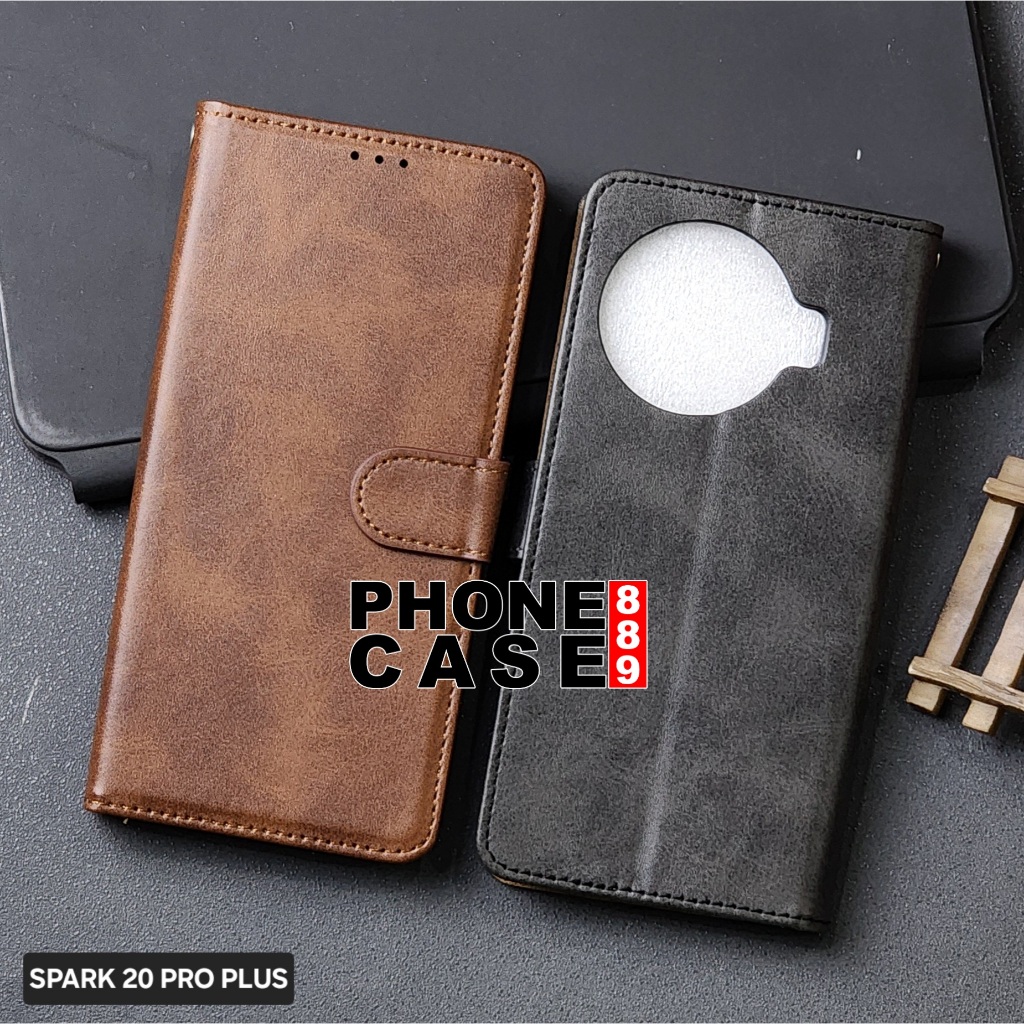 TECNO SPARK 20 TECNO SPARK 20C TECNO SPARK 20 PRO TECNO SPARK 20 PRO PLUS LEATHER FLIP CASE DOMPET T